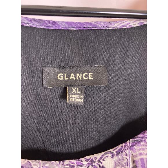 Glance Y2K Fairycore Purple Silver Paisley Shirt Women’s XL – Vintage Boho Top - Picture 3 of 6